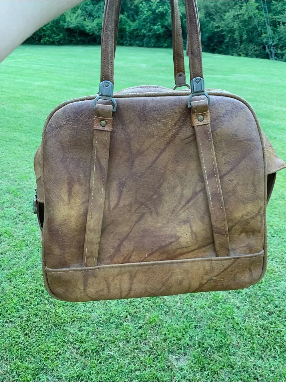 VTG 1960s American Tourister Luggage Tote Bag Carry On Weekender Soft Case Brown